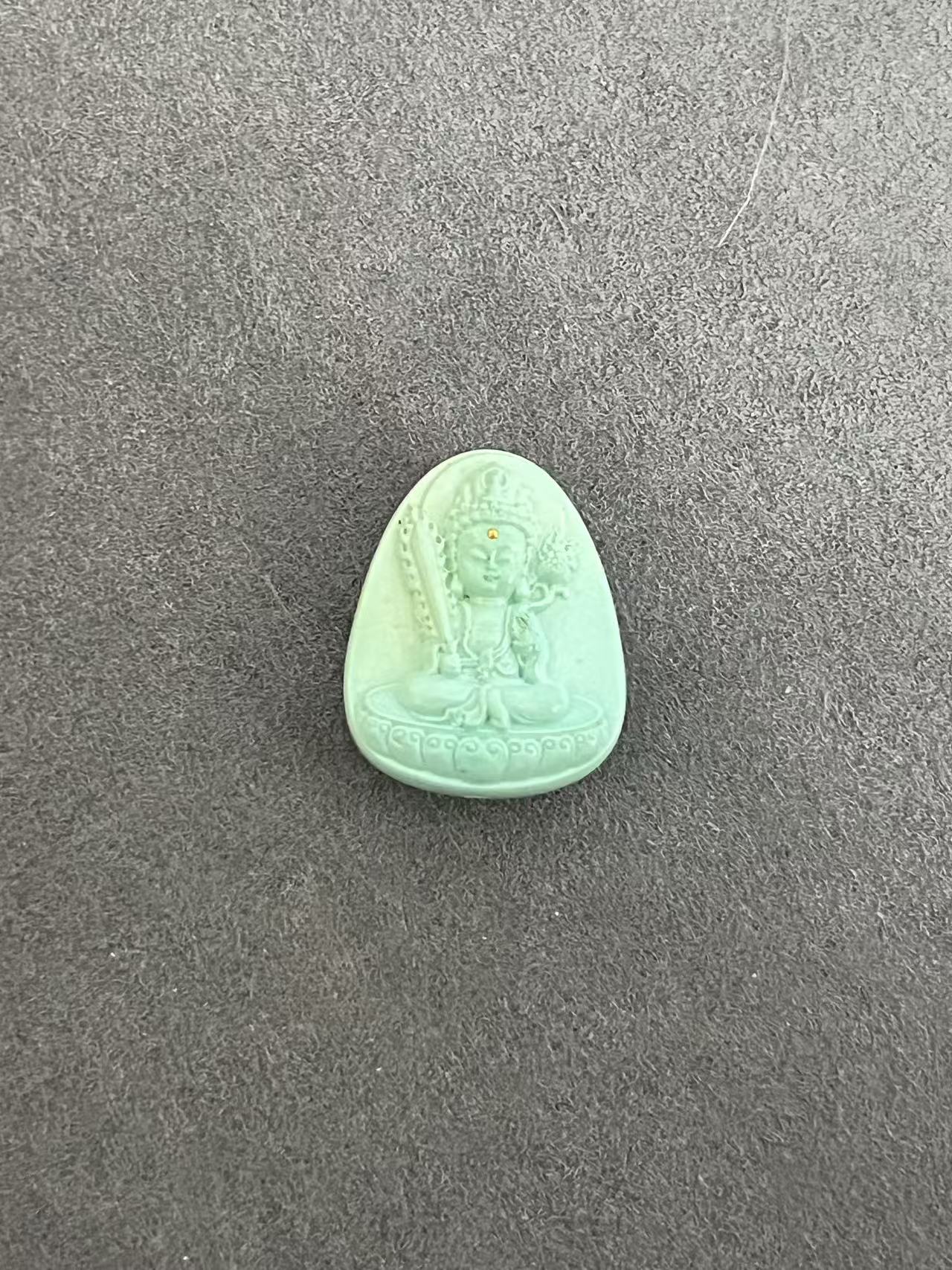 湖北天然原矿绿松石文殊吊坠
