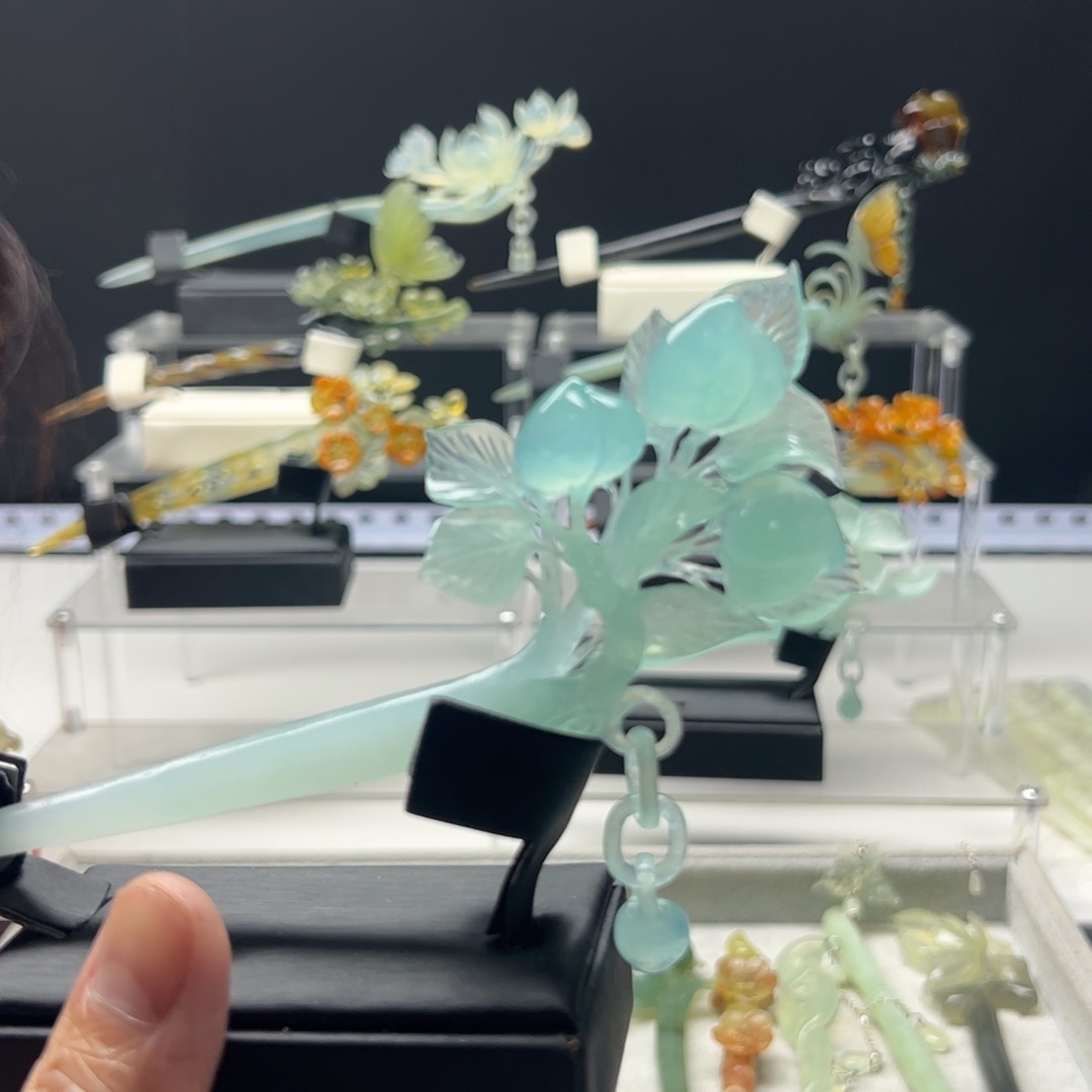 岫玉福利发簪未镶嵌咸****)