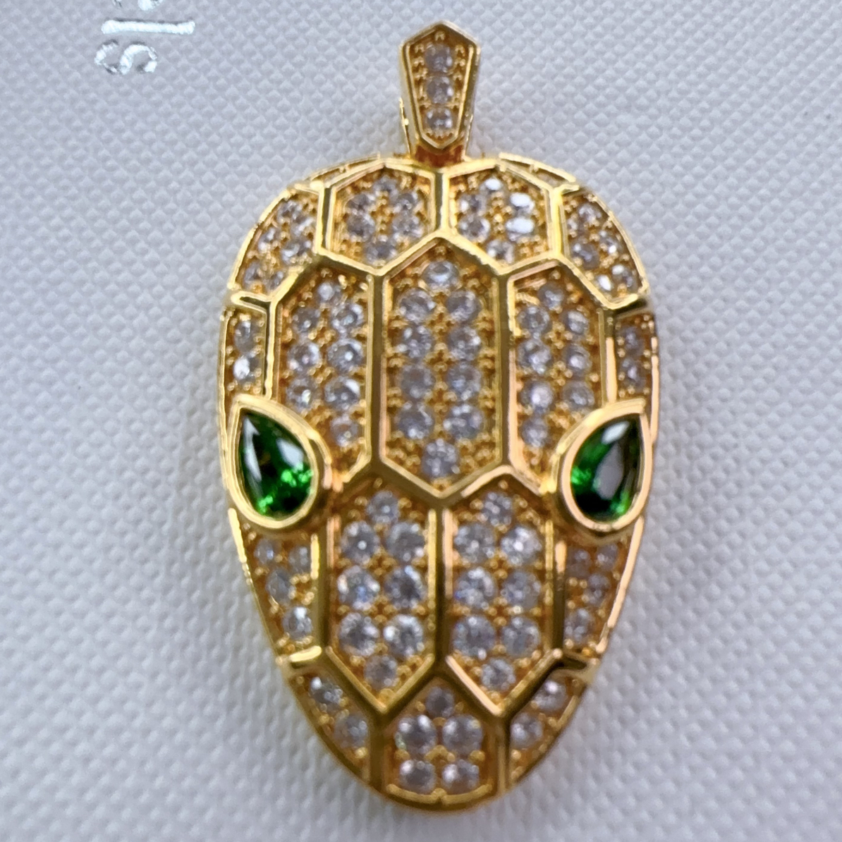 足金999蛇头挂坠豪镶吊坠