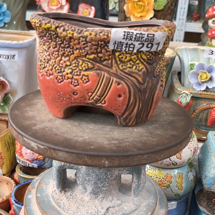 紫砂花盆粗陶材质多肉花盆