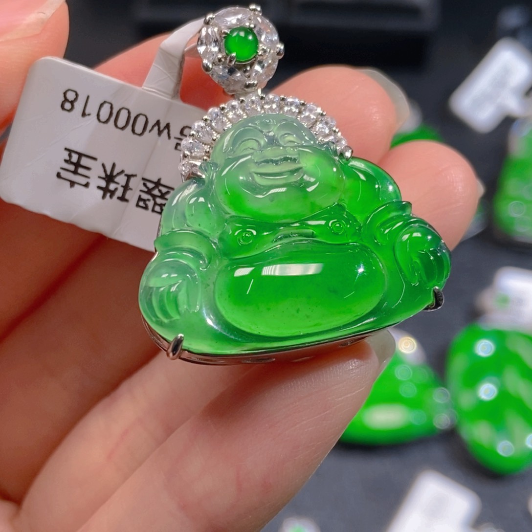 翡翠银S925镶嵌吊坠(不含链)