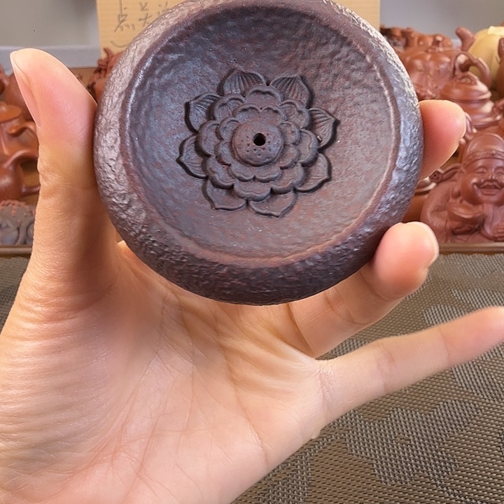 紫砂茶壶香插紫泥