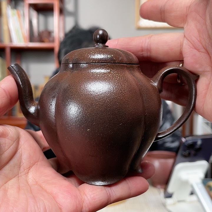 紫泥茶壶古龙窑柴烧玉兰壶