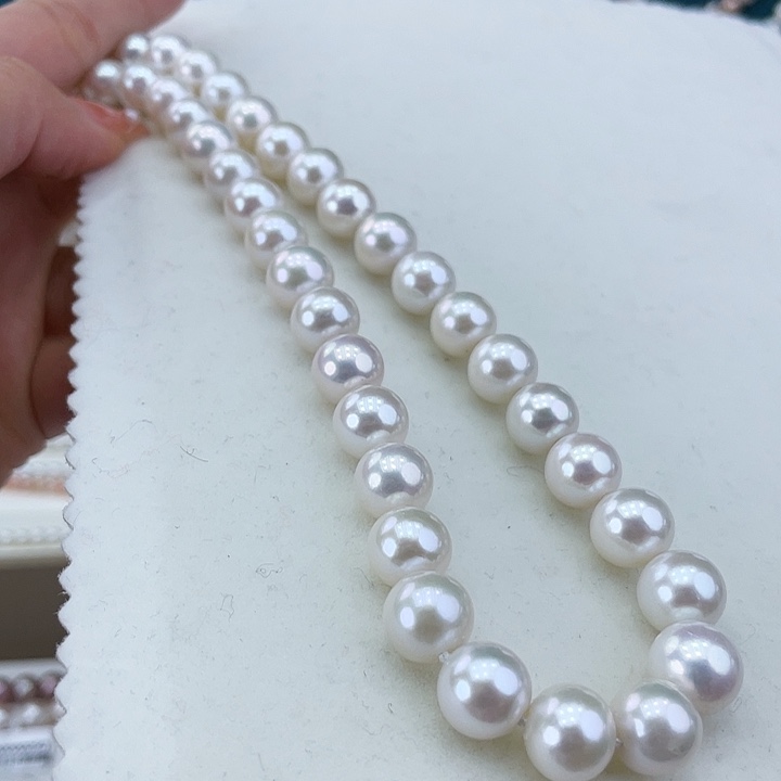 淡水珍珠颈饰银S925镶嵌9-10极光炫彩高品