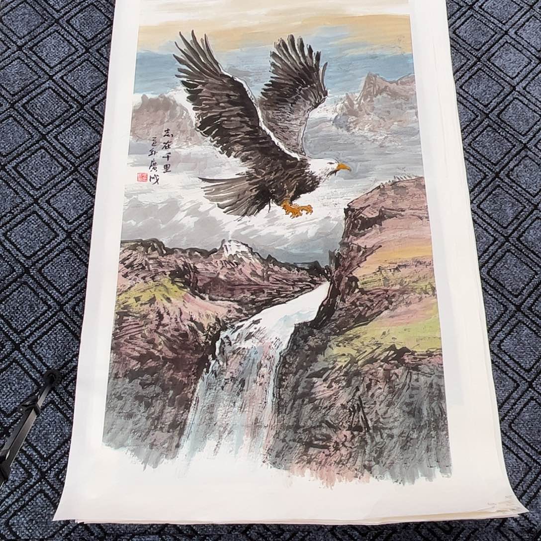 国画崔广成老师四尺山水作品旭