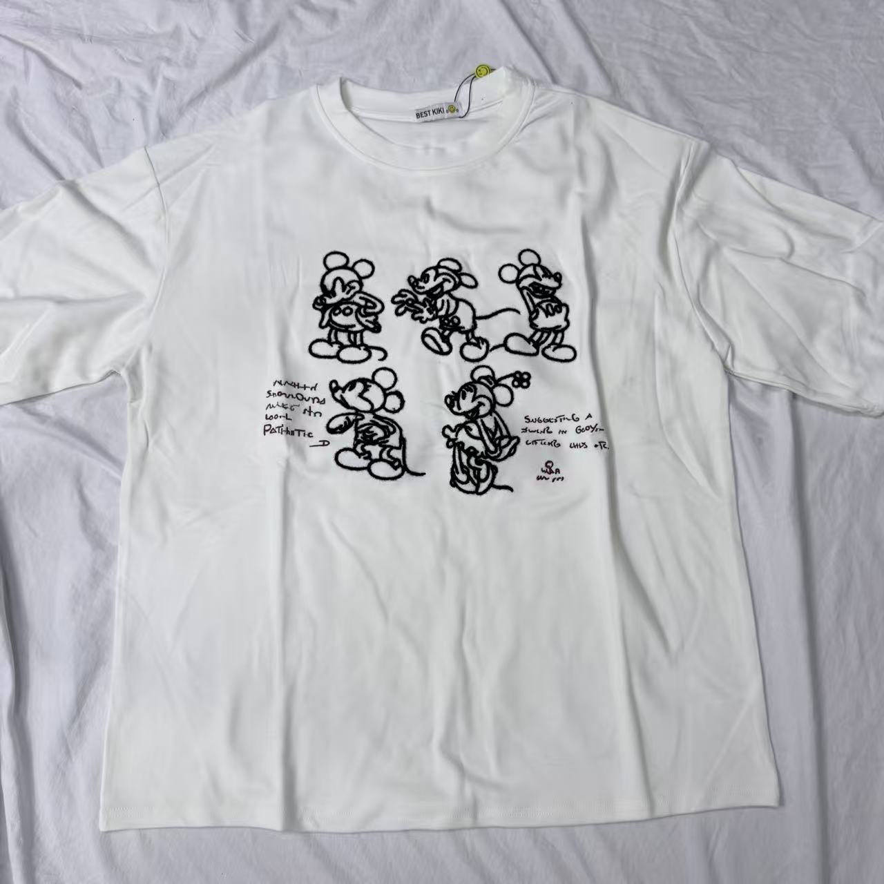 米奇厚款印花圆领秋冬磨毛短袖T恤休闲女士时尚上衣