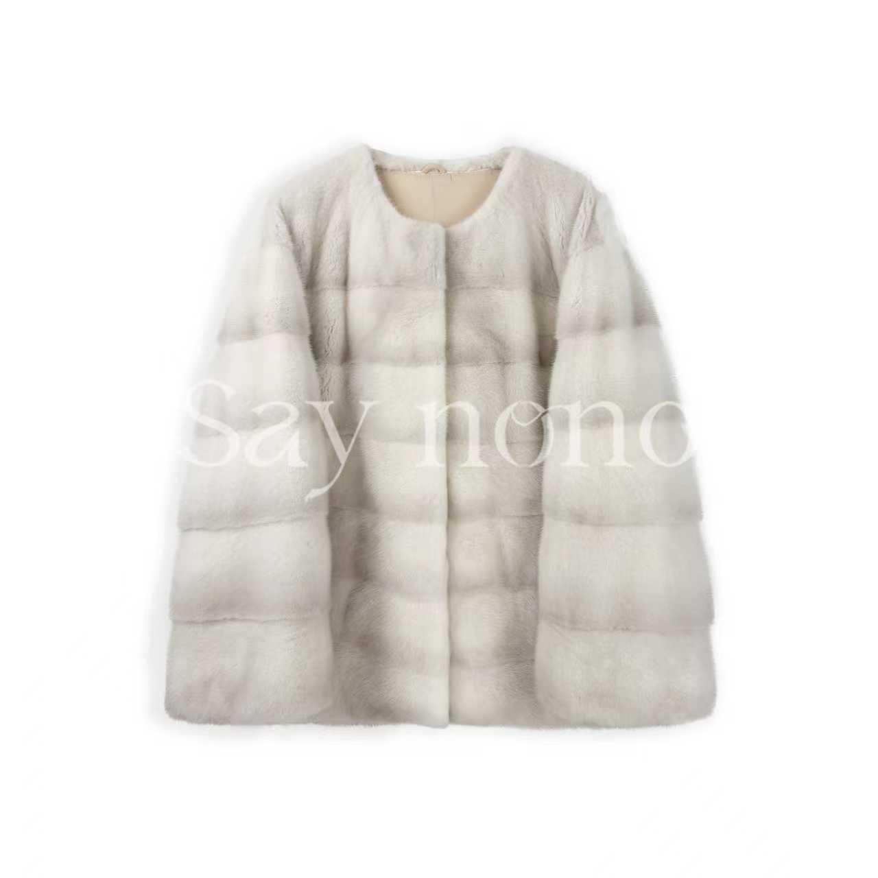 懒猫nono│Saynono 进口高奢稀有紫罗兰横排水貂皮草外套 GH1116ZY