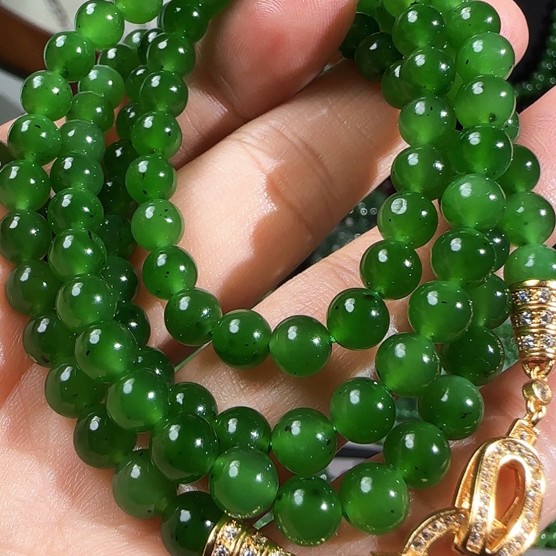 和田玉（碧玉）颈饰银S925镶嵌