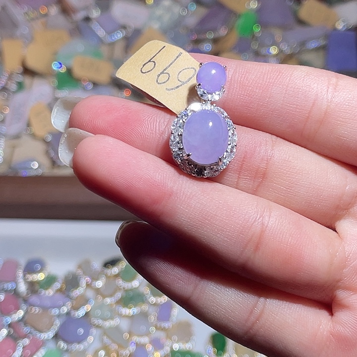 翡翠银S925镶嵌颈饰翡翠