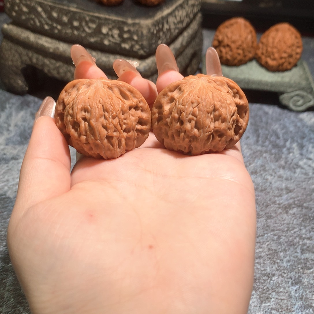 文玩核桃吊坠红皮对歪磨041408