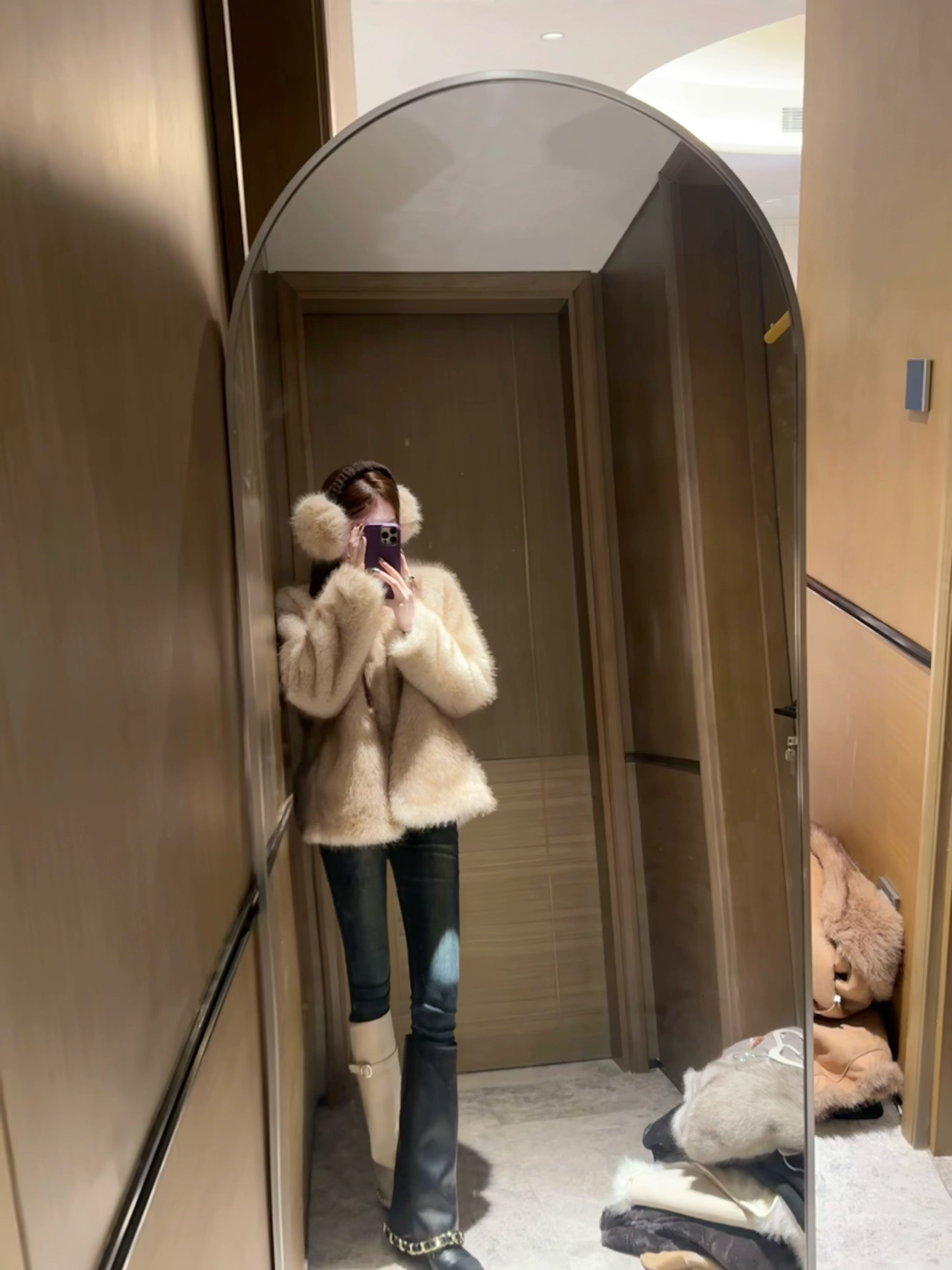 JJ Clothing【琳琳专属】58002冬季新款“通勤风”氛围感环保毛毛外套