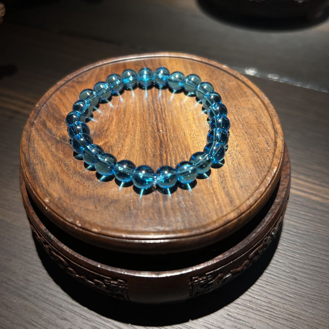 时尚冰川蓝海蓝宝手链8mm DD1017