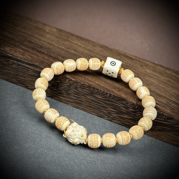 Q44-12天然猛犸牙 设计款手串约8*7mm支持鉴定假一罚十