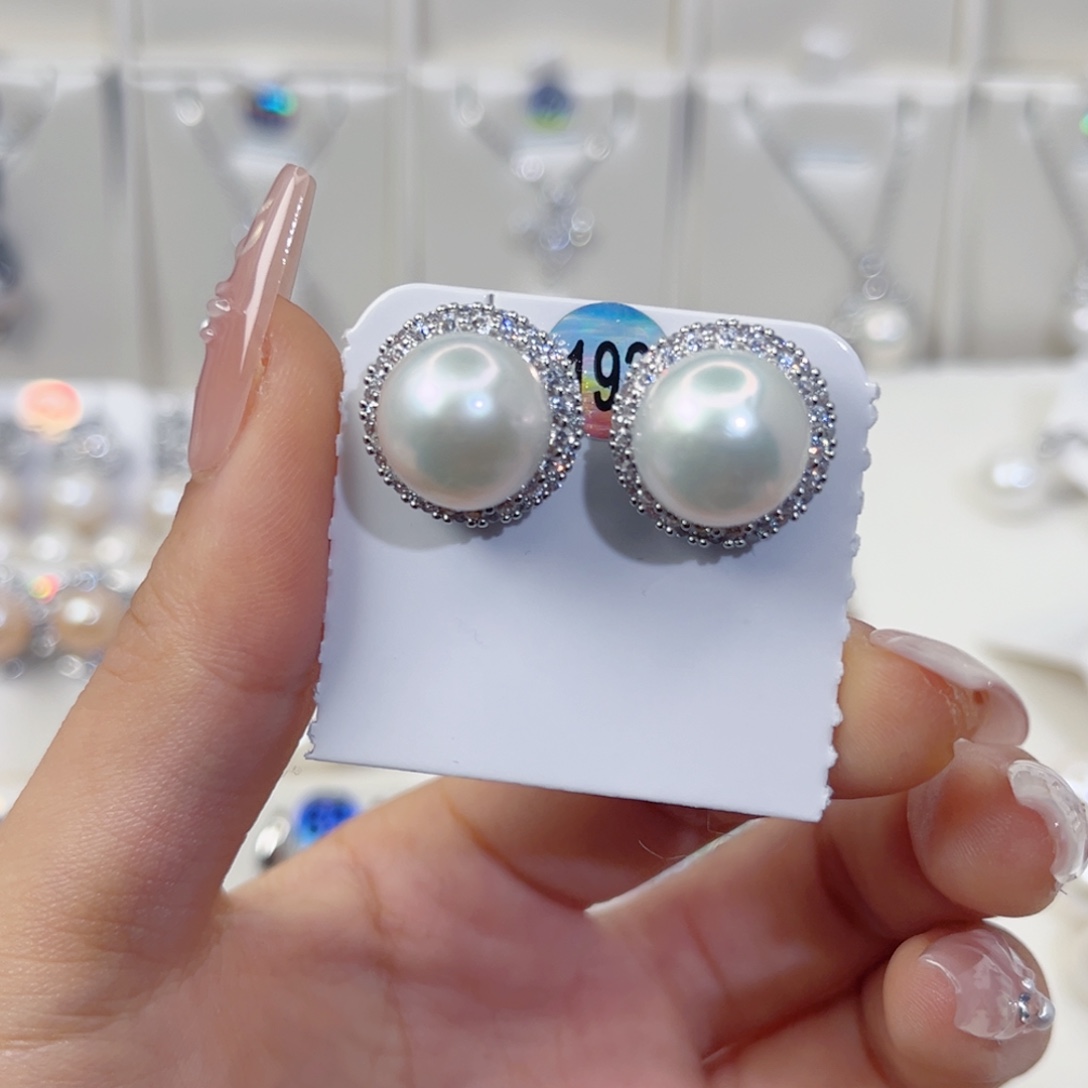 耳饰淡水珍珠银S925镶嵌