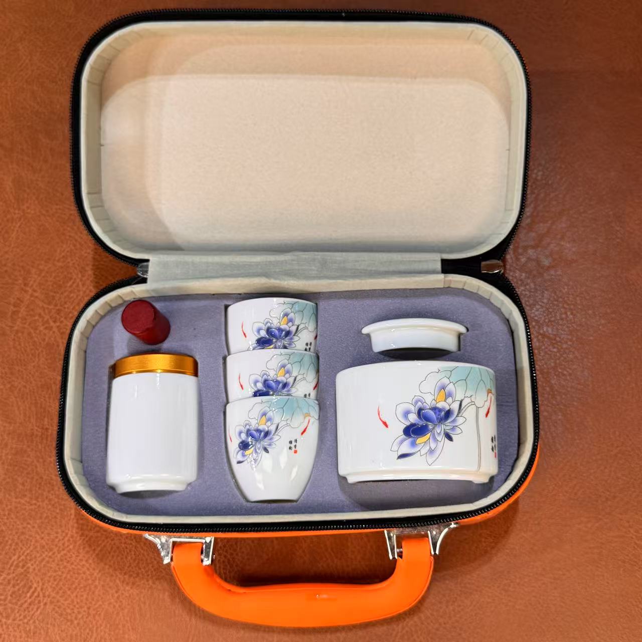 沐雨茶具 羊脂玉清香雅韵侧把旅行包-4040（直播专享）