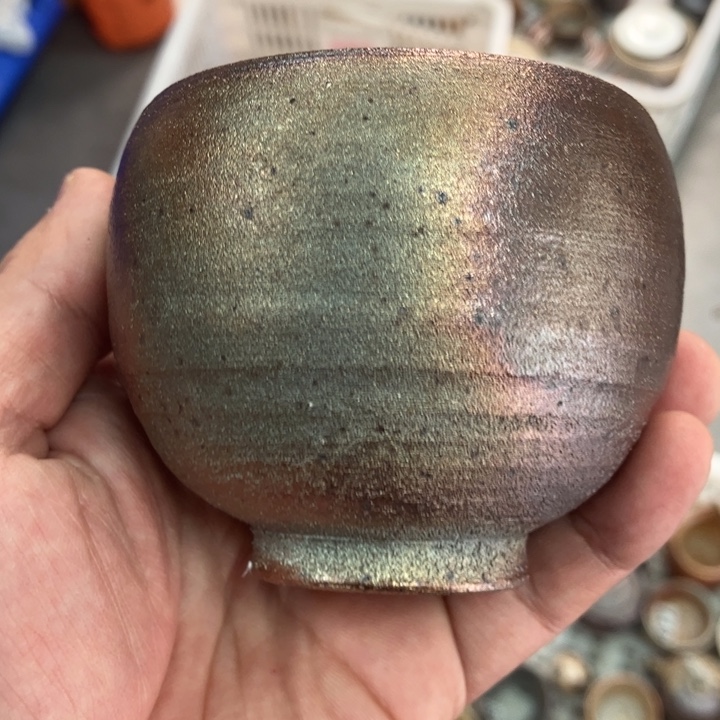   郭锦山柴烧茶具茶杯大放漏