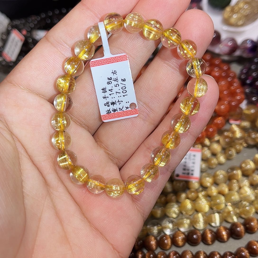 水晶手链未镶嵌钛晶手串