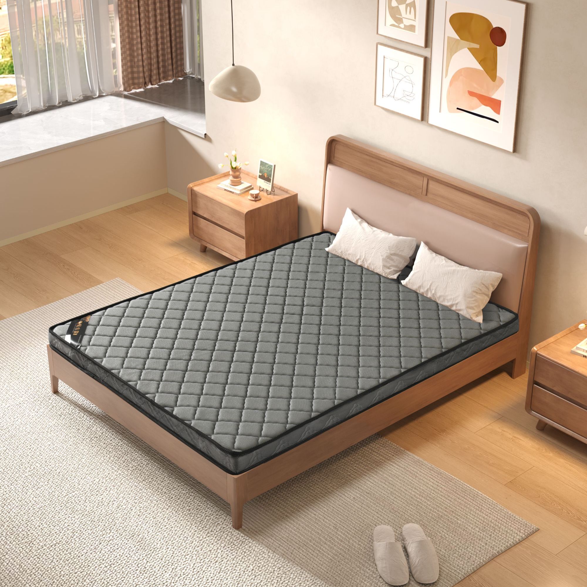 S型精细黄麻床垫榻榻米天然棕垫护脊椎硬儿童可定制折叠床垫