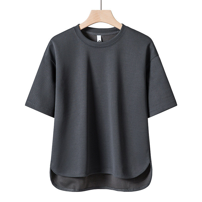 男t恤夏季新款纯色港风百搭通勤韩版宽松大码圆领短袖