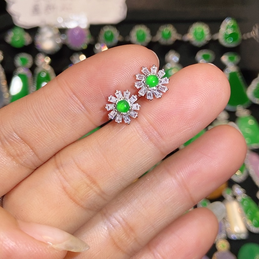 【闪购商品】翡翠未镶嵌耳饰天然翡翠