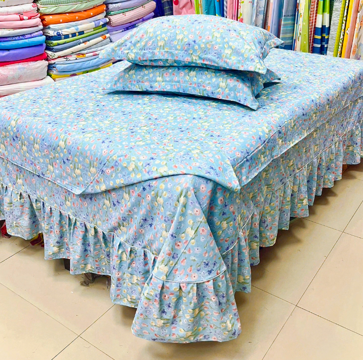 盈瑞鑫布艺家纺定制纯棉，秋冬超柔磨毛纯棉(林家小院)图案全棉