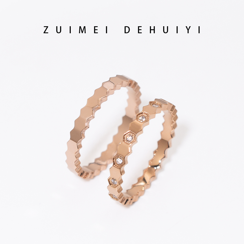 钛钢戒指 小众设计蜂巢戒指女时尚个性冷淡风高级感蜂窝网红食指