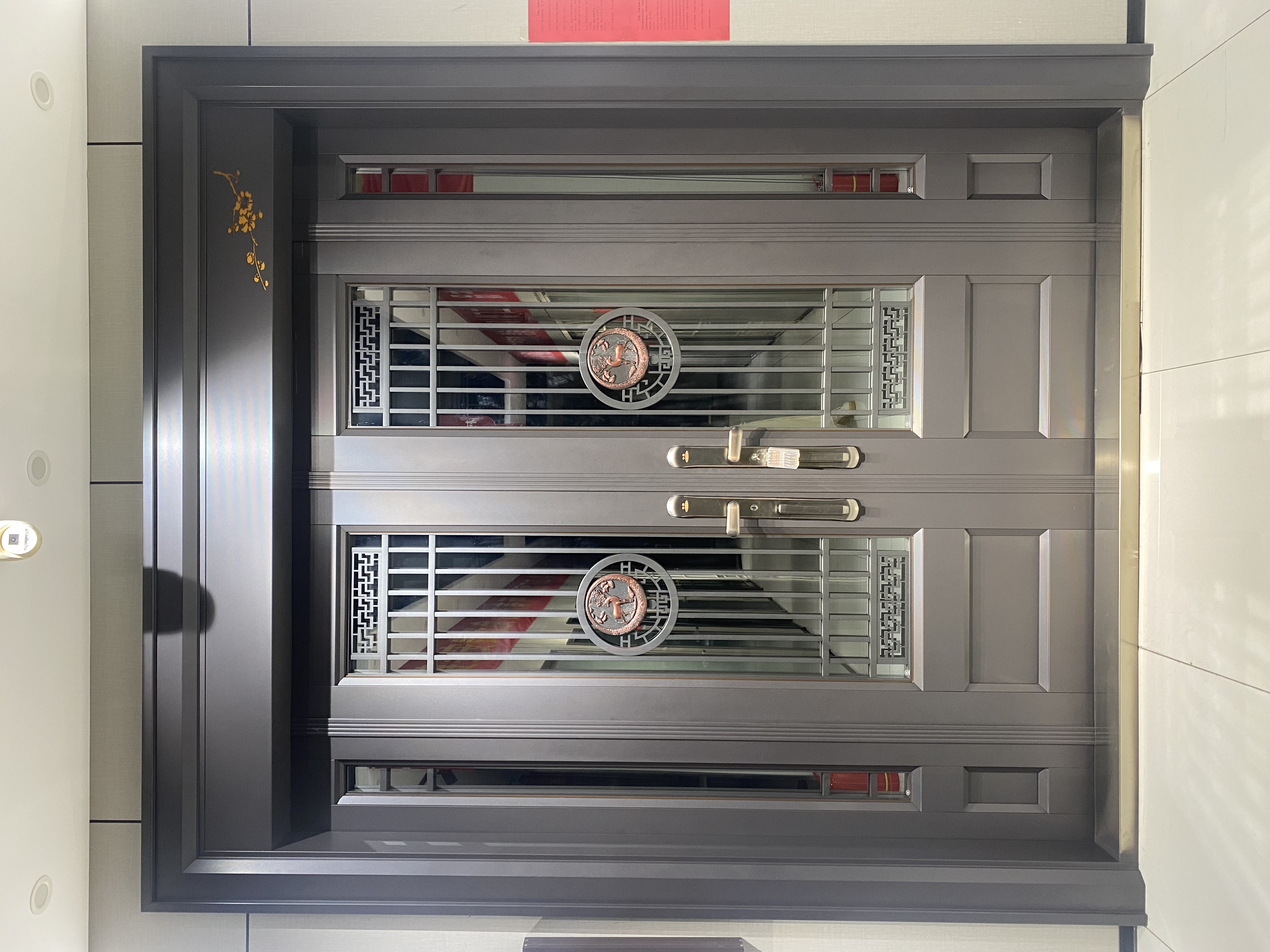 镁钛合金大门别墅入户门四开门玻璃门子母门客厅外门双开门高端