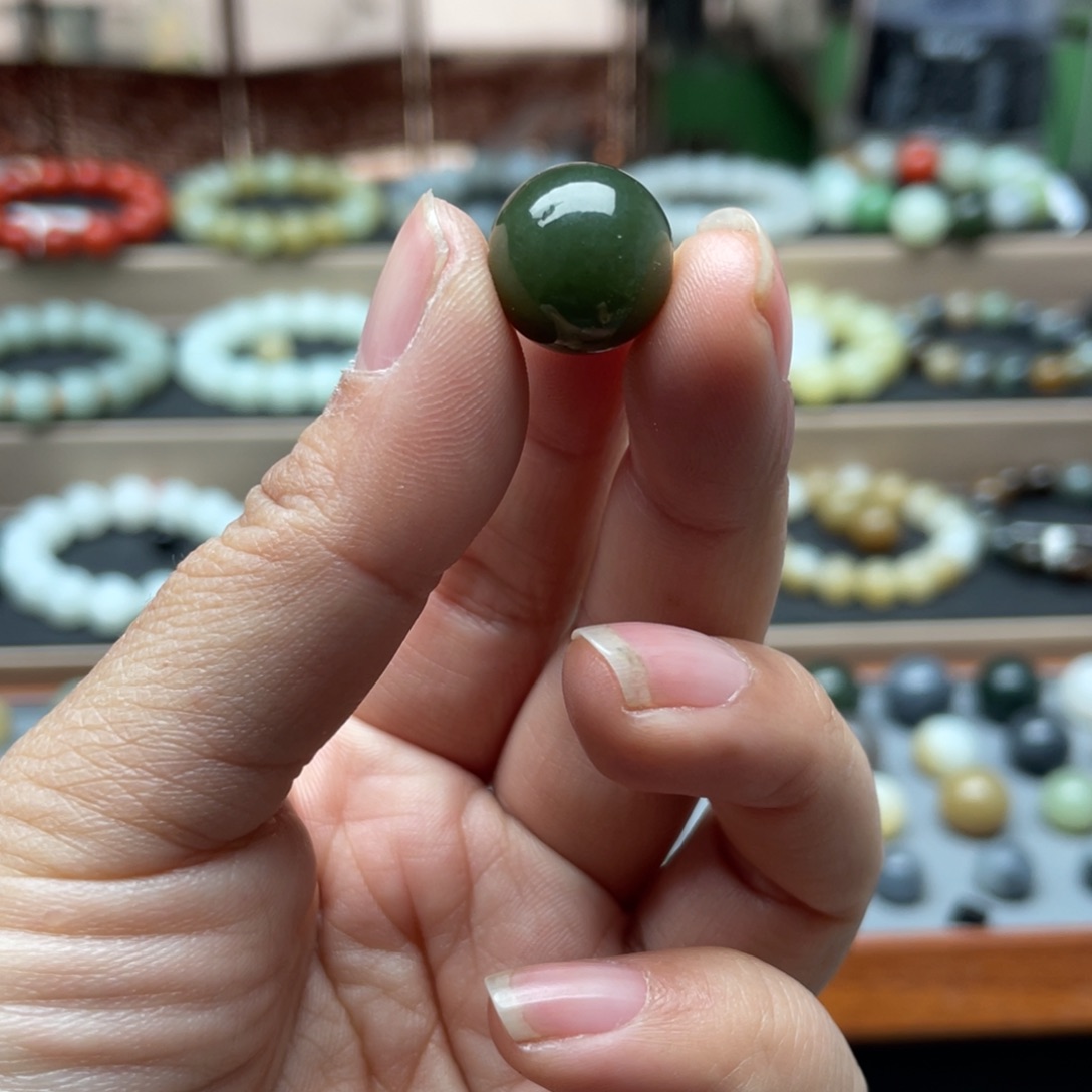 和田玉单珠14未镶嵌