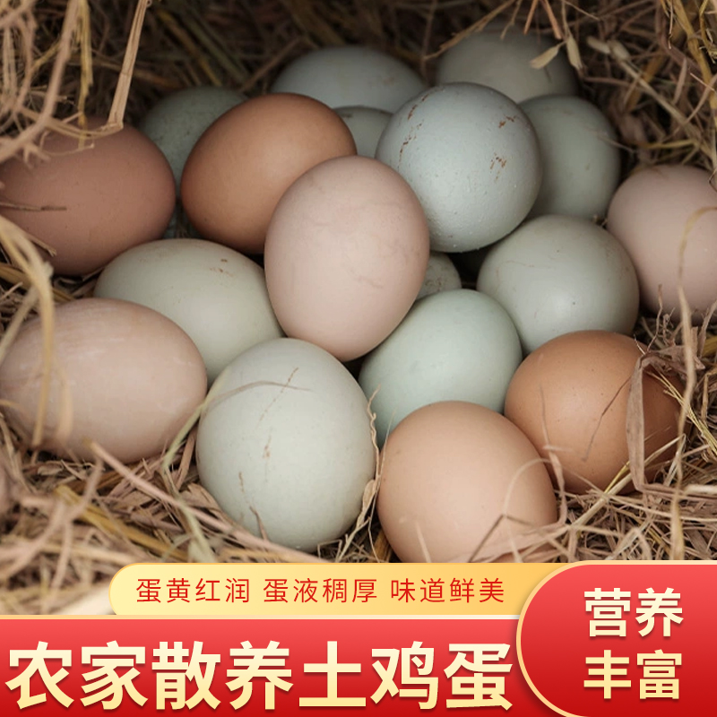 纯天然绿色土鸡蛋（粉壳＋绿壳混装40枚）正宗土鸡蛋