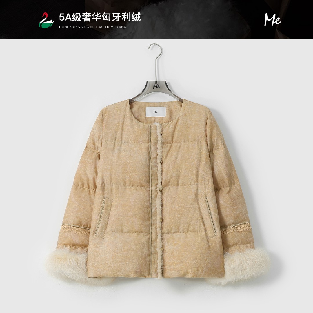 ME【金桂枝匈牙利进口95鹅绒服 (水貂+狐狸毛】御寒羽绒服MESA5687