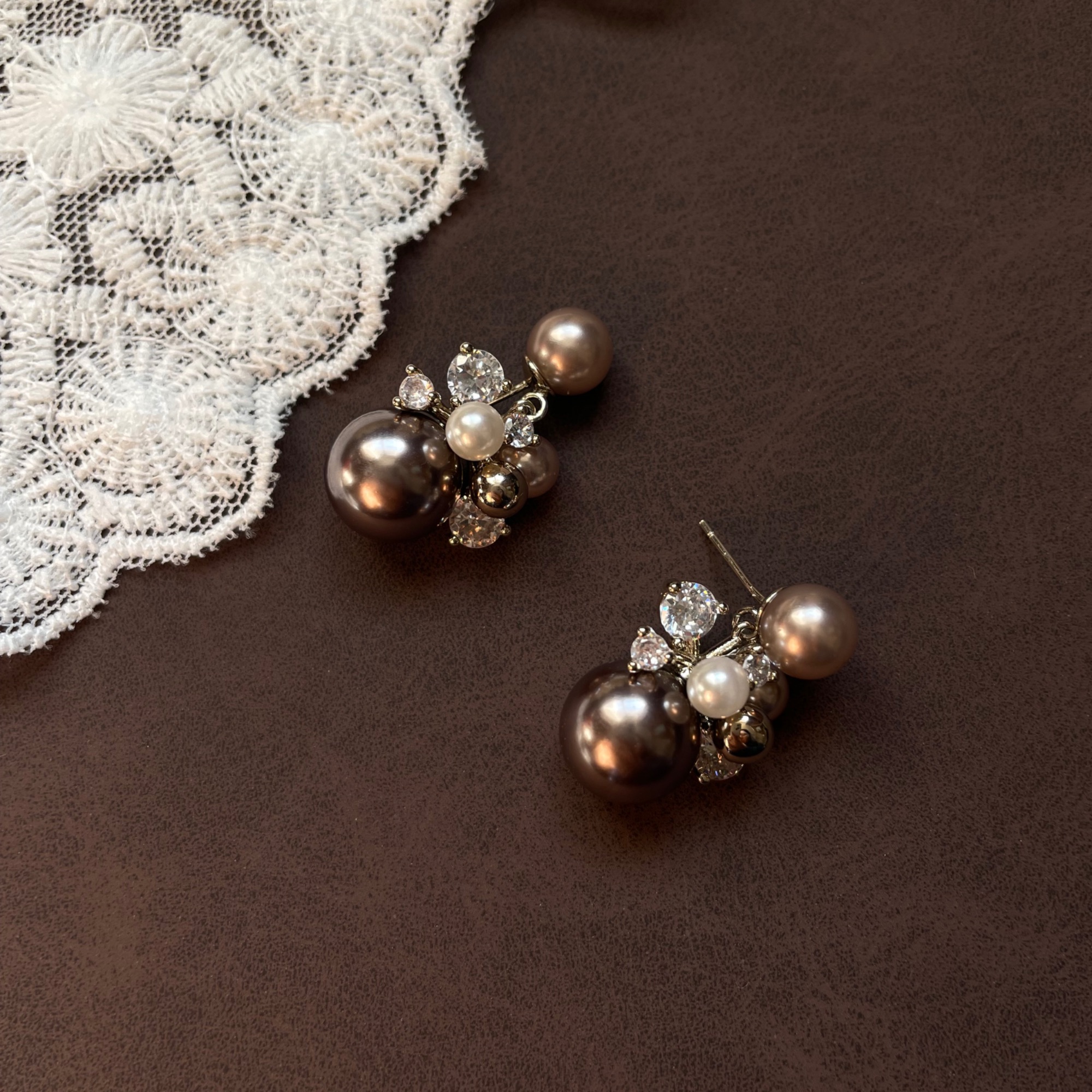 铜合金耳饰 s家设计感耳钉可爱法式休闲风中古时尚轻奢耳饰