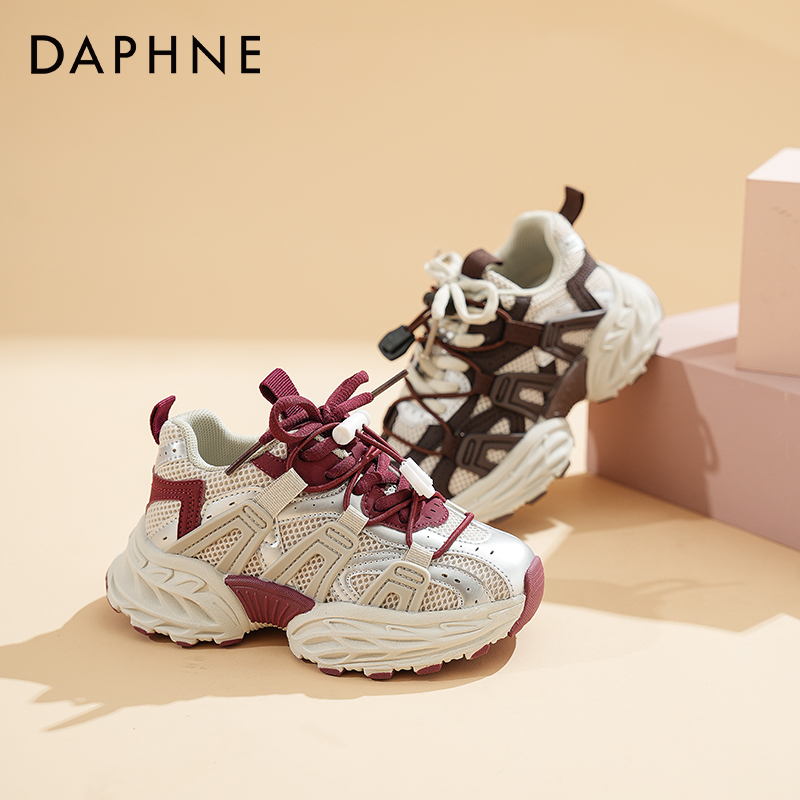 达芙妮女童儿童鞋子2025新款中大童保暖休闲运动鞋