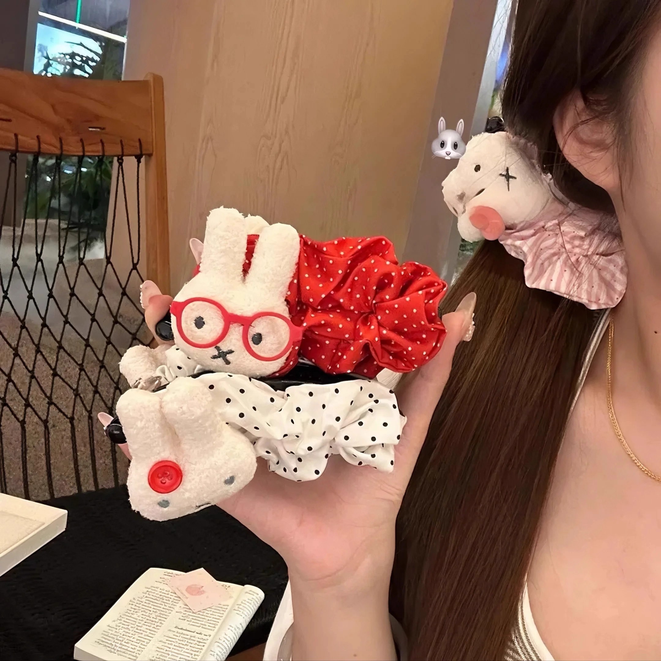 可爱米菲兔香蕉夹大号少女心发夹后脑勺马尾夹甜美百搭抓夹子发饰