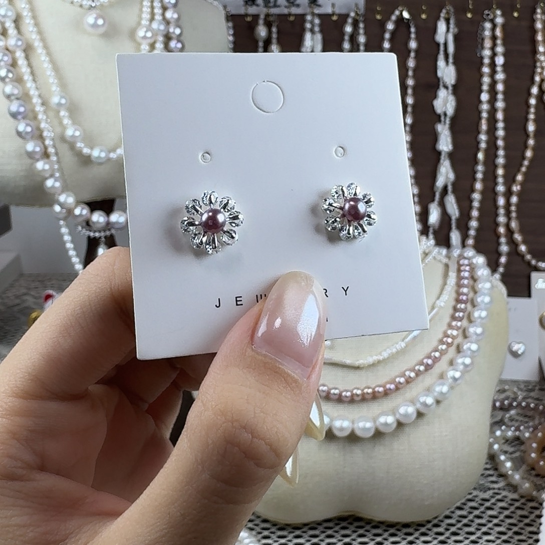 未镶嵌淡水珍珠耳钉