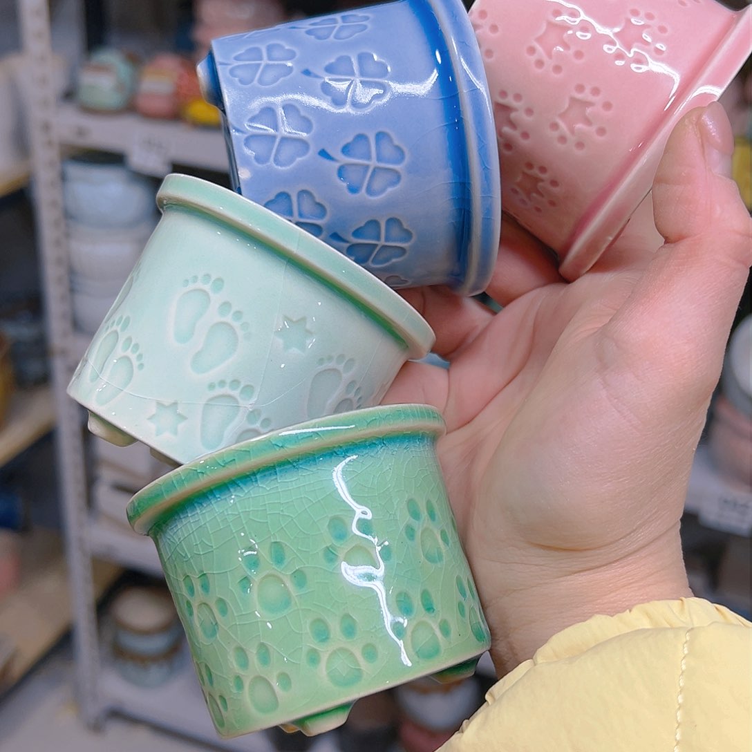 红陶陶瓷花盆当场满12包邮