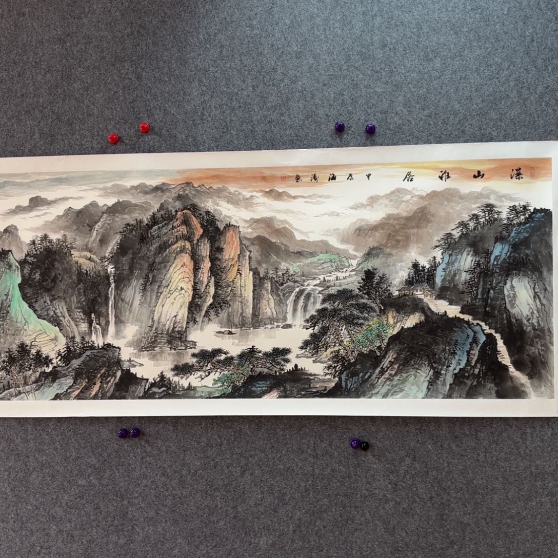 国画国画作品李海涛山水手绘精品