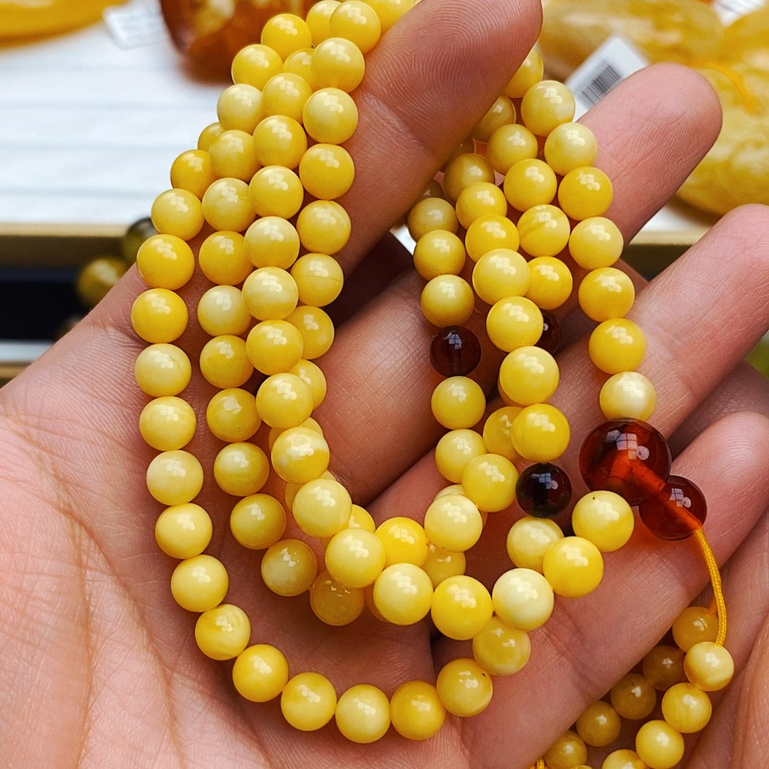 蜜蜡颈饰未镶嵌天然保真假一赔十
