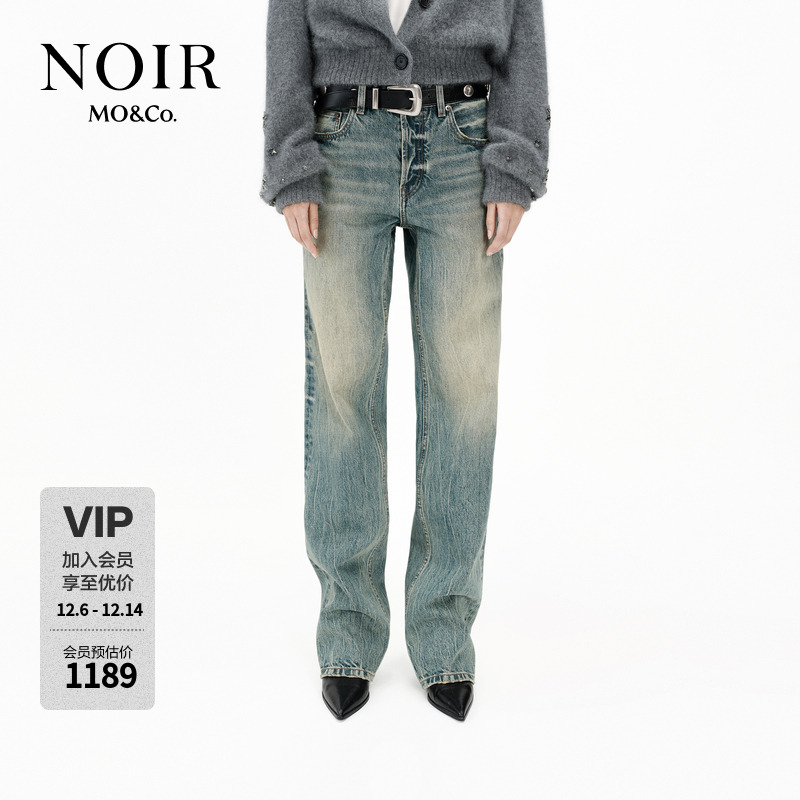 【NOIR系列】MOCO牛仔裤2025春新品重工洗磨MBE1JEN023