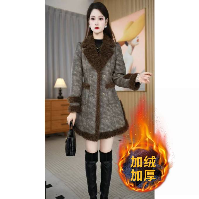 【艾丝琪】冬季新款时尚气质显瘦优雅减龄通勤女士外套M-2XL