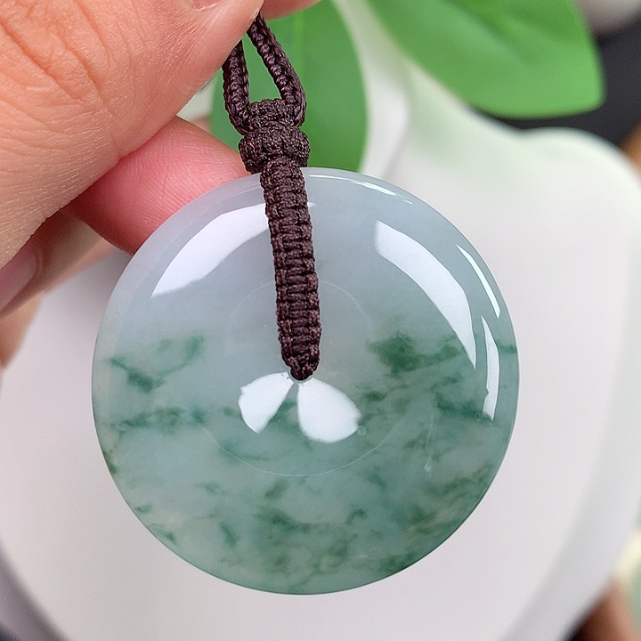 翡翠未镶嵌颈饰平安扣 34.5x5.5mm