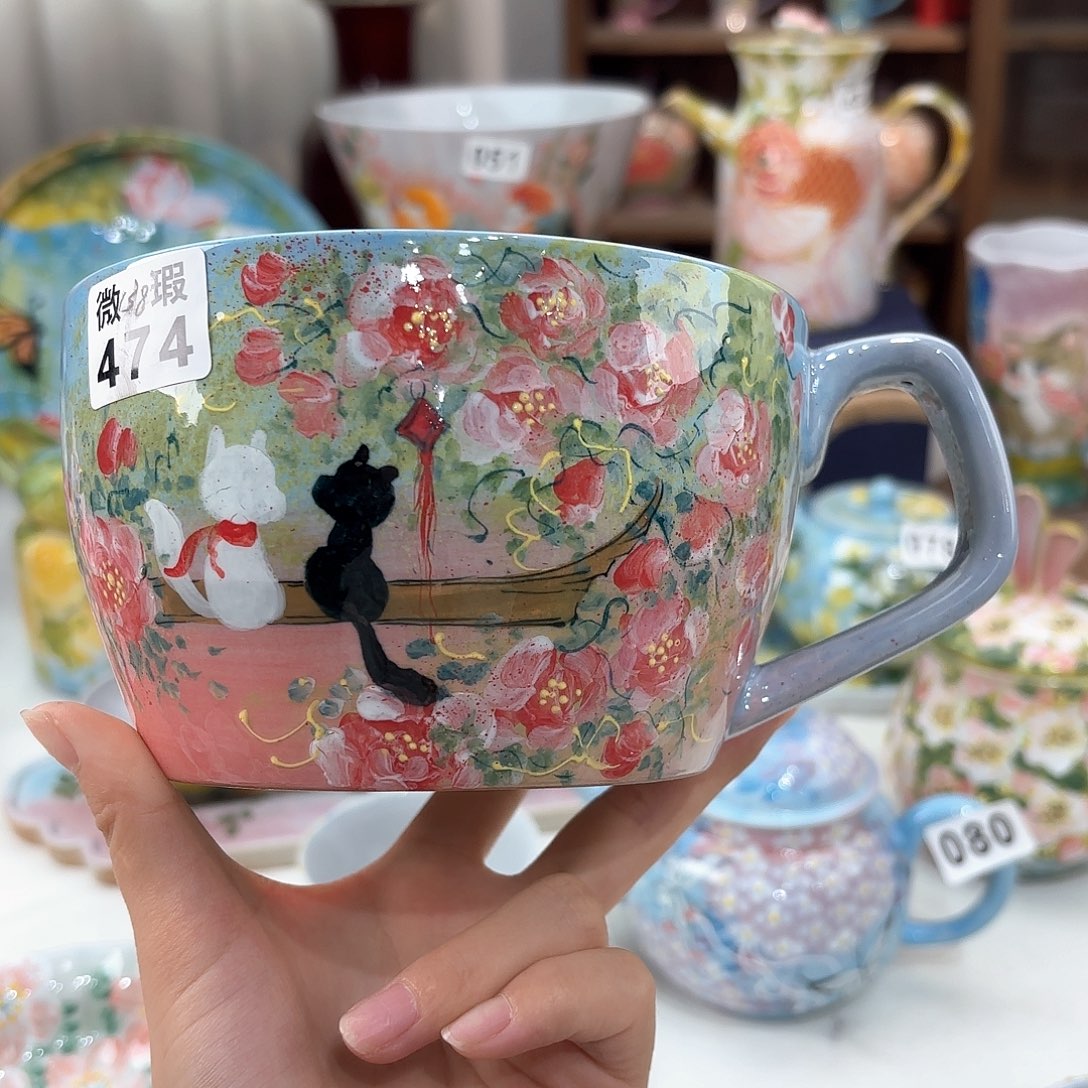 景德镇手绘高温釉下彩陶瓷茶具