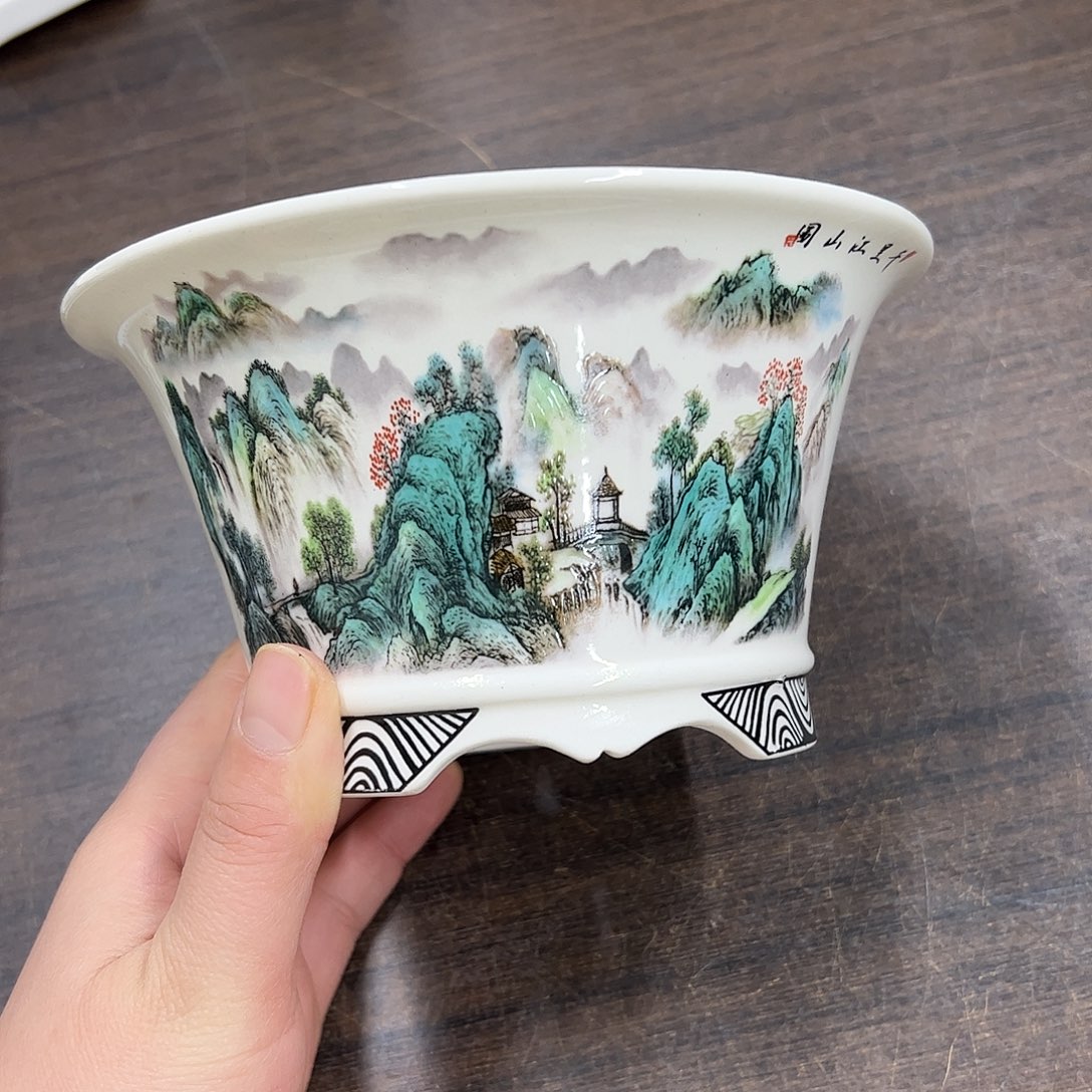 紫砂花盆322号瑕疵16/9cm里面小裂纹介意勿拍