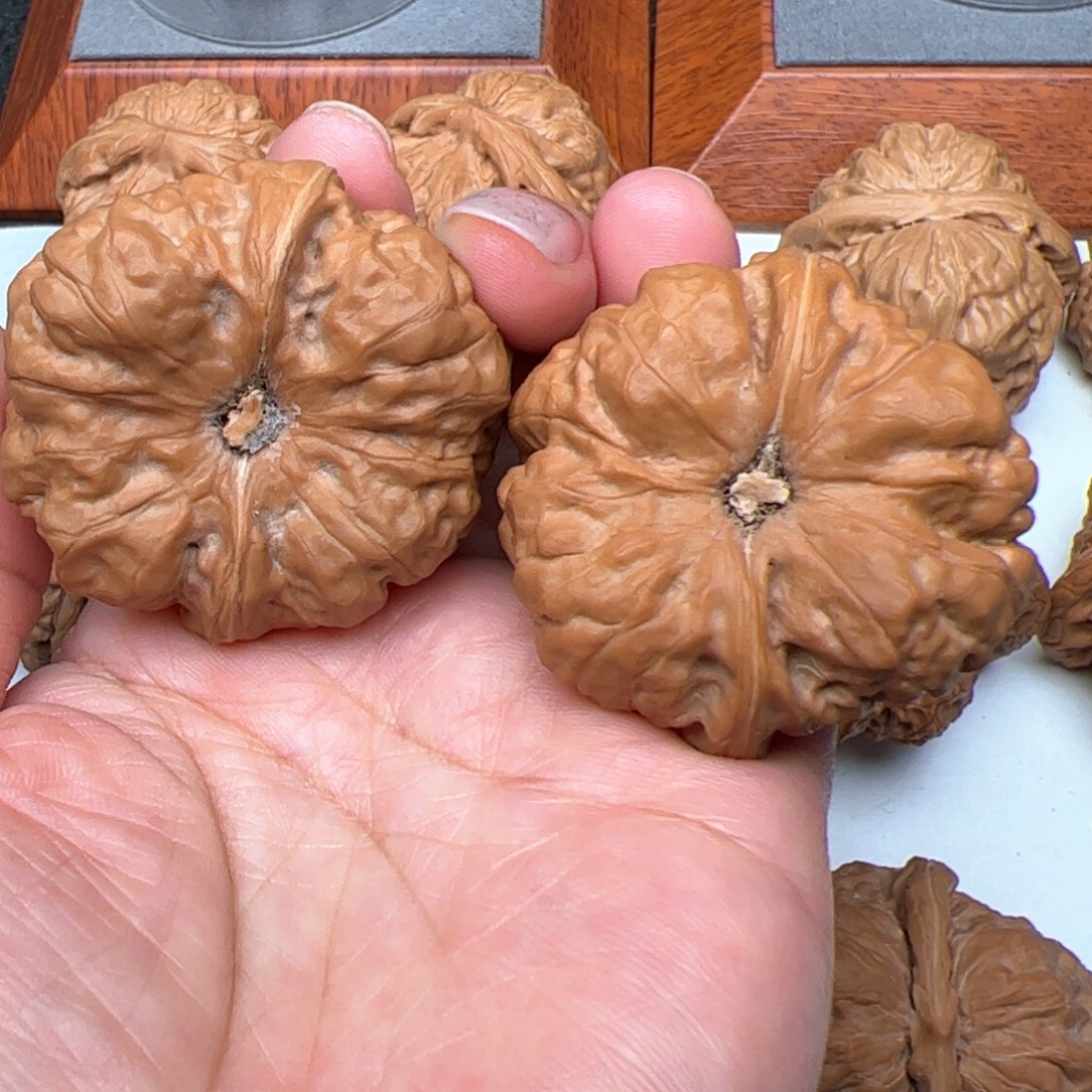 文玩核桃把件蛤蟆头红