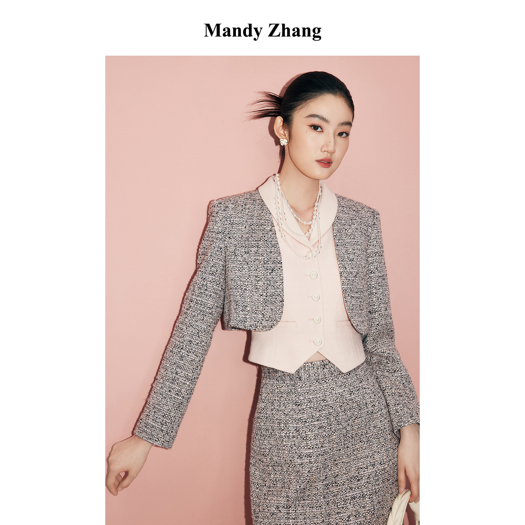 【达人专属】MandyZhang短外套女2024春秋季编织上衣MWT0418