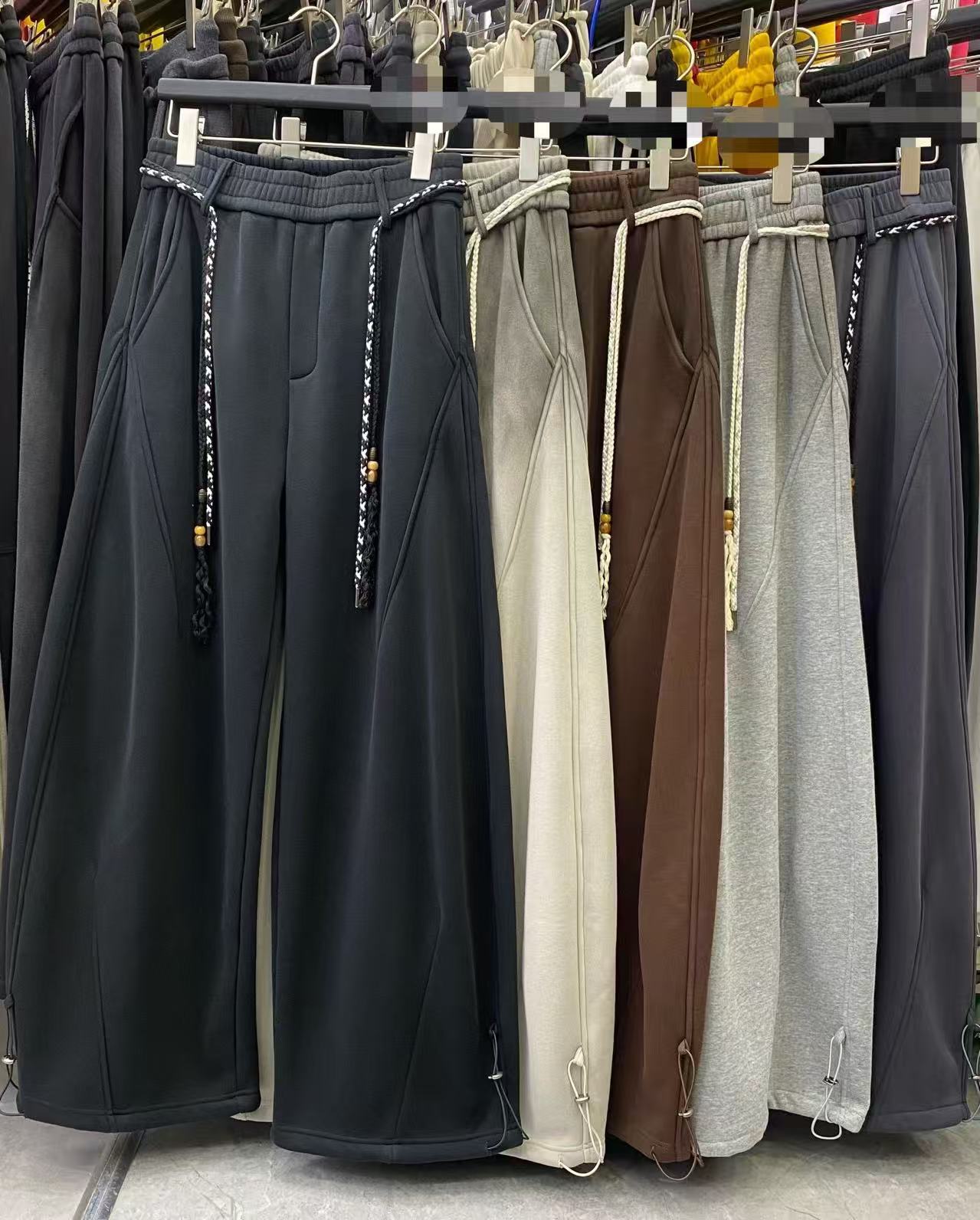 潮牌美式休闲百搭加厚加绒休闲裤男女同款