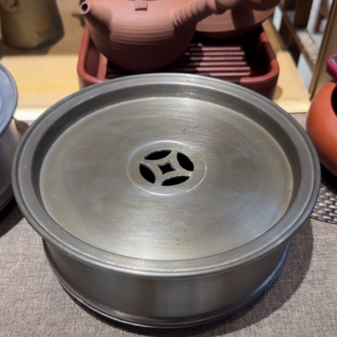 你***森潮州手工老锡茶船8寸大纯手工（微瑕，不包邮