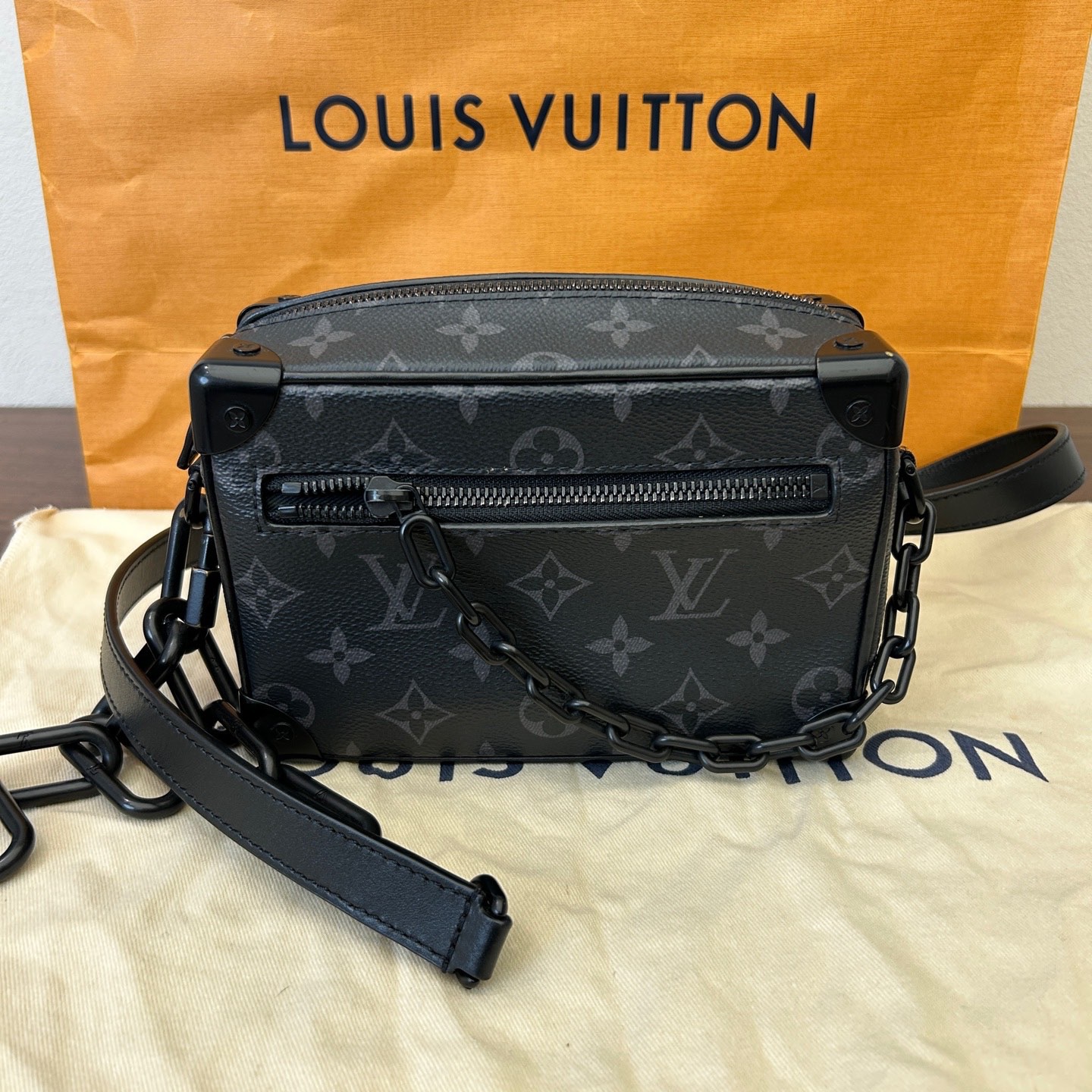 99新 LouisVuitton/路易威登 soft trunk 底长18.5 芯片款斜挎包