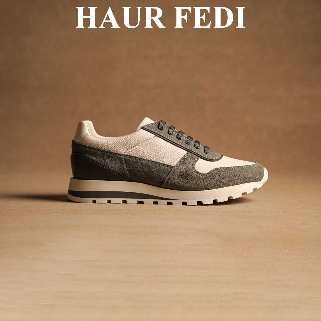 HAUR FEDI/豪雅芬迪商务休闲皮鞋耐磨真皮鞋厚底透气运动增高男鞋商品图