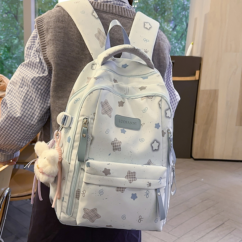 学院风书包女初中生百搭高中小学生星星减负背包韩版ins风双肩包