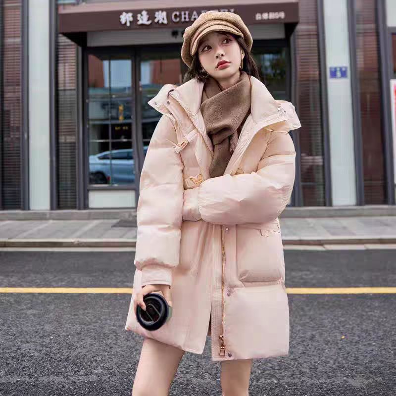 Y54703长款女加厚韩版女装粉色中长款羽绒